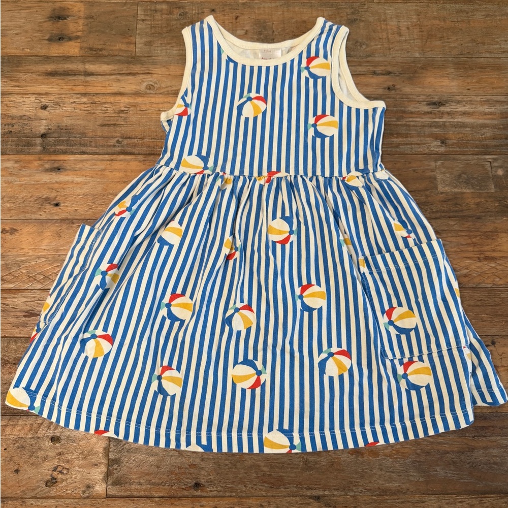 Hanna Andersson Blue and White Striped Beach Ball Dress